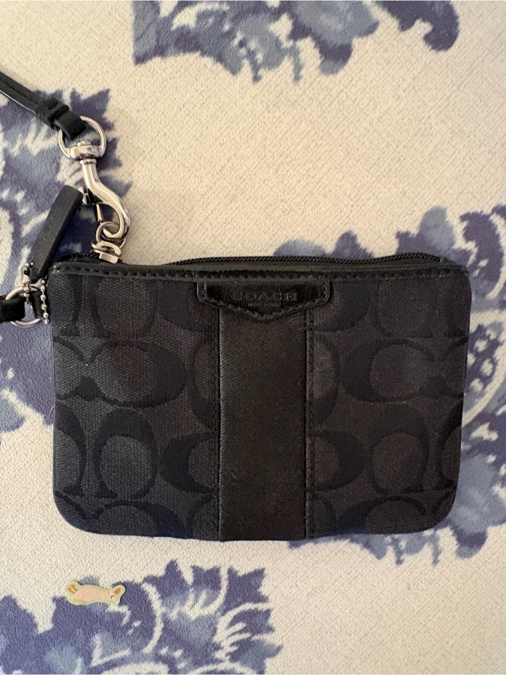 Coach Black Signature Wristlet